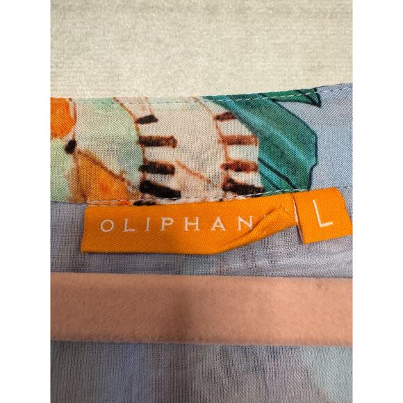 Oliphant Size Large Maxi Dress Sleeveless Fun Flirty Ruffles Tropical - Picture 6 of 6